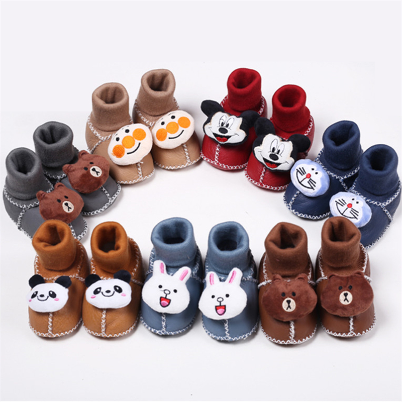 婴儿学步鞋秋冬季软底保暖新生柔软0-3-6-12个月宝宝加厚防滑鞋子