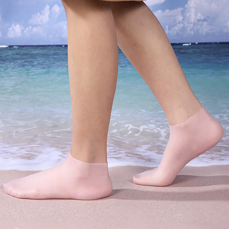 推荐全脚保湿防开裂矽胶袜男女护脚套防足后跟干裂保护套脚膜套沙