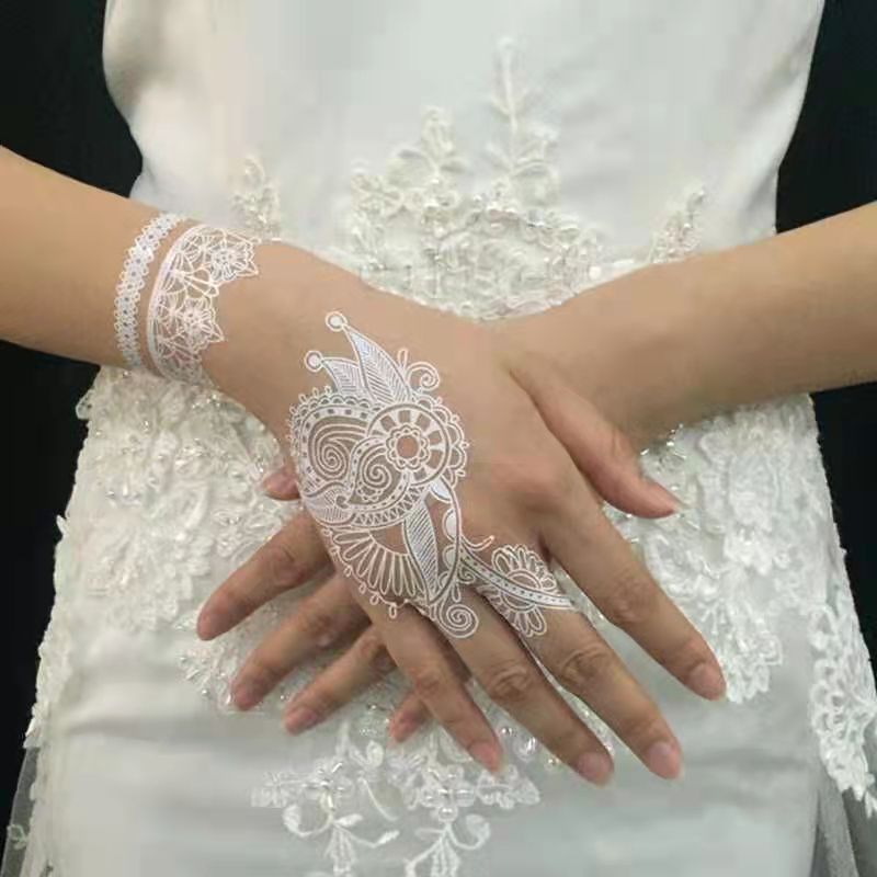 印度GOLECHA白色纹身膏HENNATATTOO海娜新娘装手绘临时装饰性颜料