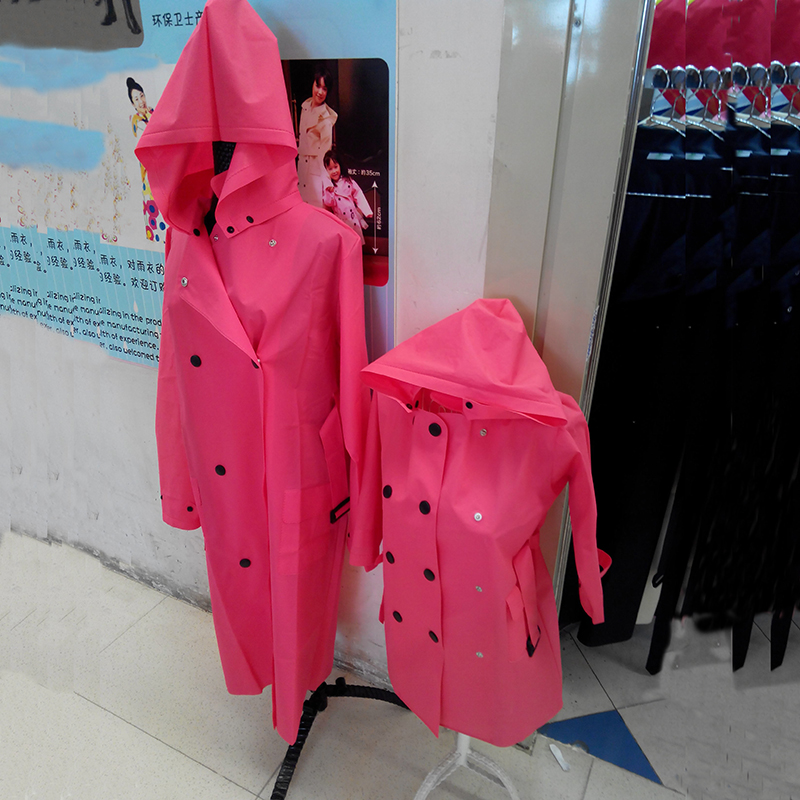 转行清货量大从优出口日韩环保EVA亲子雨衣加厚时尚成人防水风衣