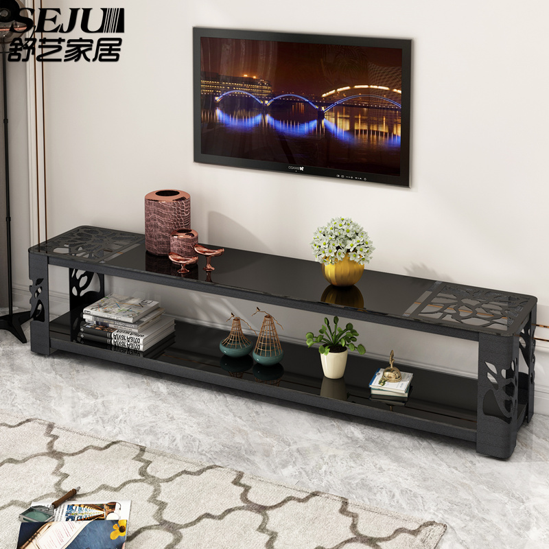 简约现代电视柜茶几组合铁艺钢化玻璃影视柜客厅创意个性风格包邮