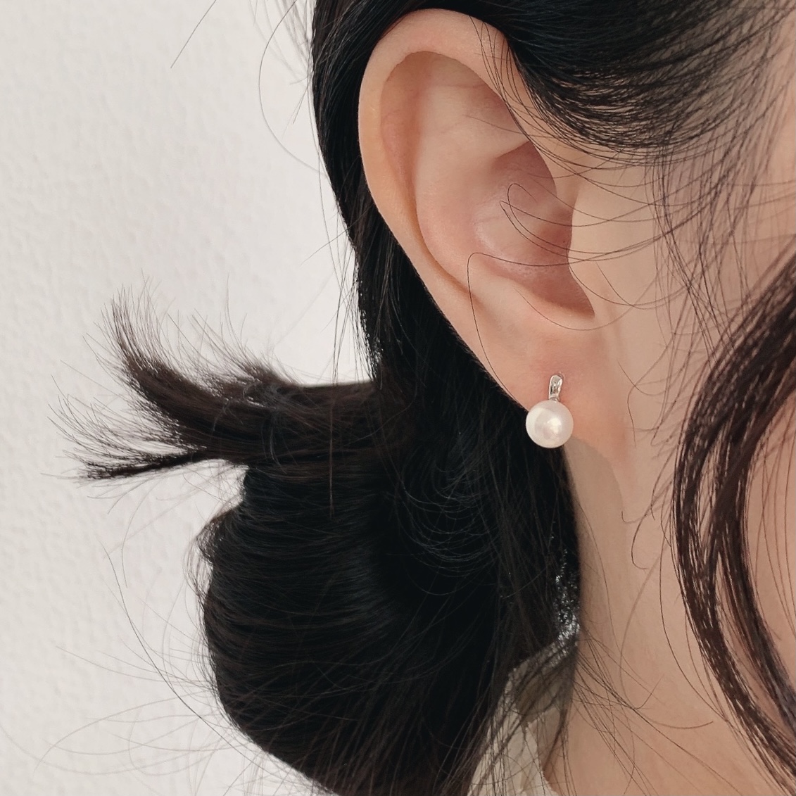 小巧 整体s925纯银耳钉天然淡水珍珠慵懒法式细腻精致高级感耳环