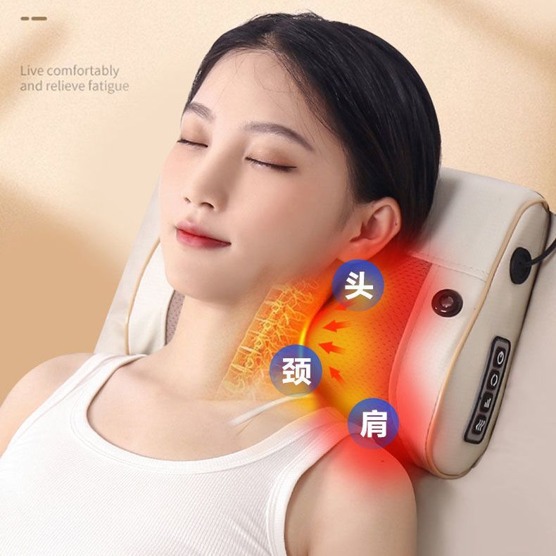 颈椎按摩器背部腰部神器肩颈仪脖子按摩枕头家用多功能电动揉捏劲