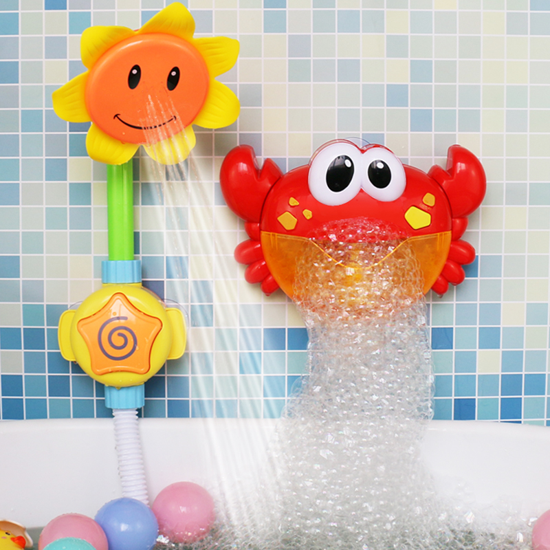 婴儿童洗澡玩具神器套装宝宝女孩游泳戏水泡泡机电动喷水花洒男孩