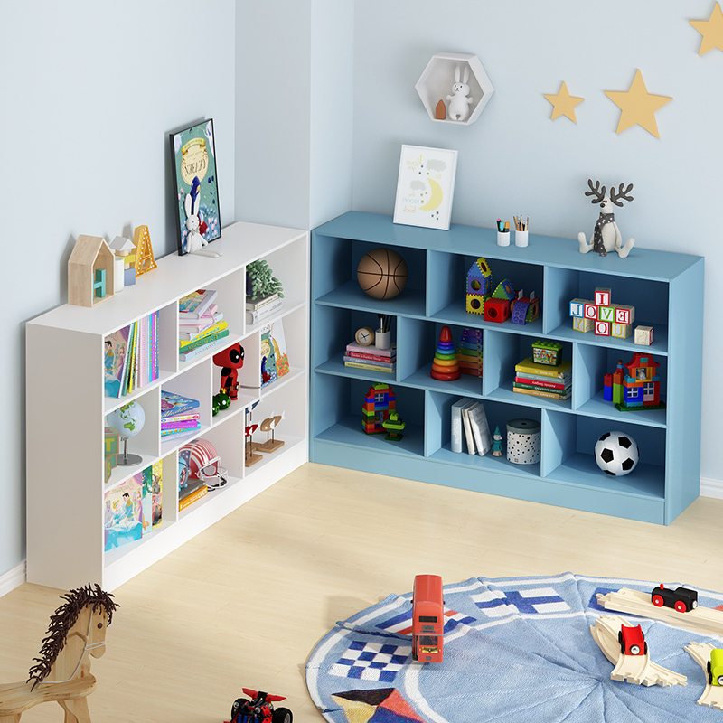 儿童书架绘本玩具收纳柜落地多层客厅置物架家用小型书柜储物柜子