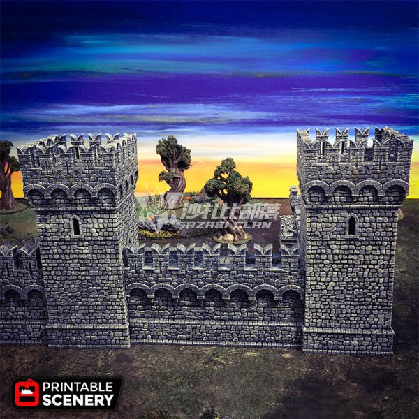 沙盘DND Rampage 城堡堡垒要塞城墙围墙垛 组合模块▲沙扎比部落