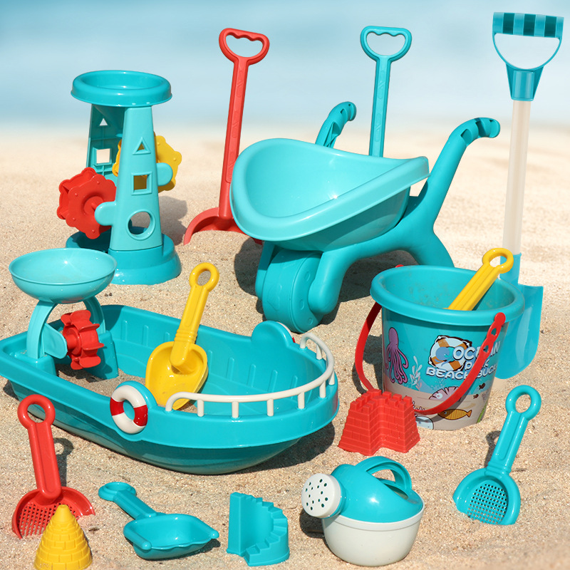 儿童沙滩玩具车套装沙漏宝宝挖沙玩具铲子桶玩沙工具加厚沙滩推车