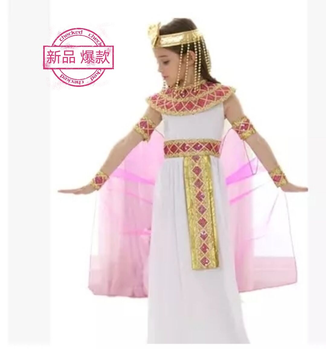 万圣节新款儿童演出服装Cosplay表演衣服女童古埃及希腊公主裙