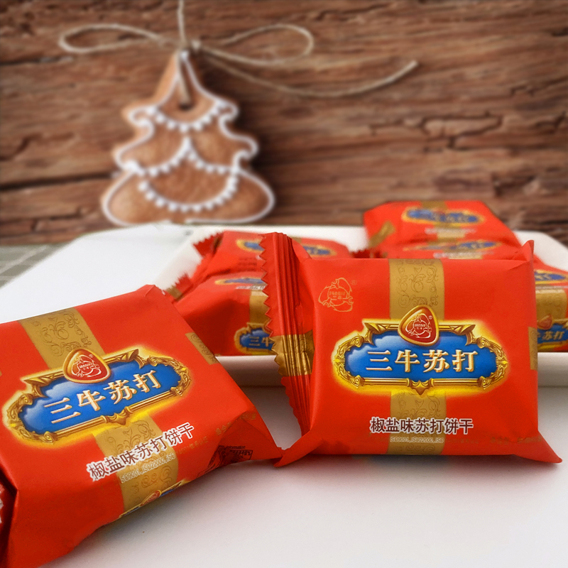 上海三牛食品椒盐味苏打饼干老人儿童代餐怀旧零食可做牛轧饼