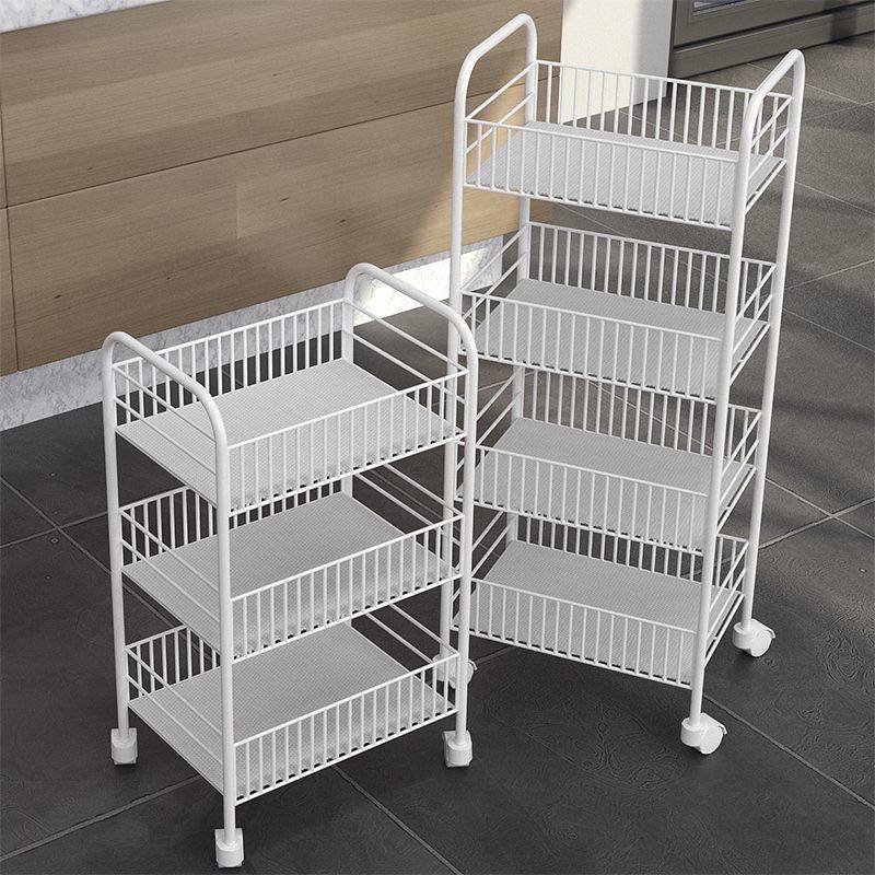 小推车置物架落地多层卧室卫生间婴儿用品收纳架厨房可移动零食架