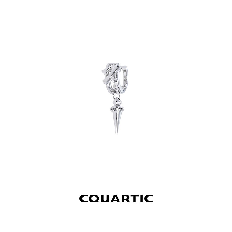 Cquartic【于文文同款】铆钉耳钉男女纯银时尚个性轻奢耳环冷淡风