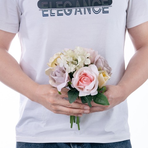 家居装饰手捧花花束销售GF12510玫瑰婚庆用品彩色花