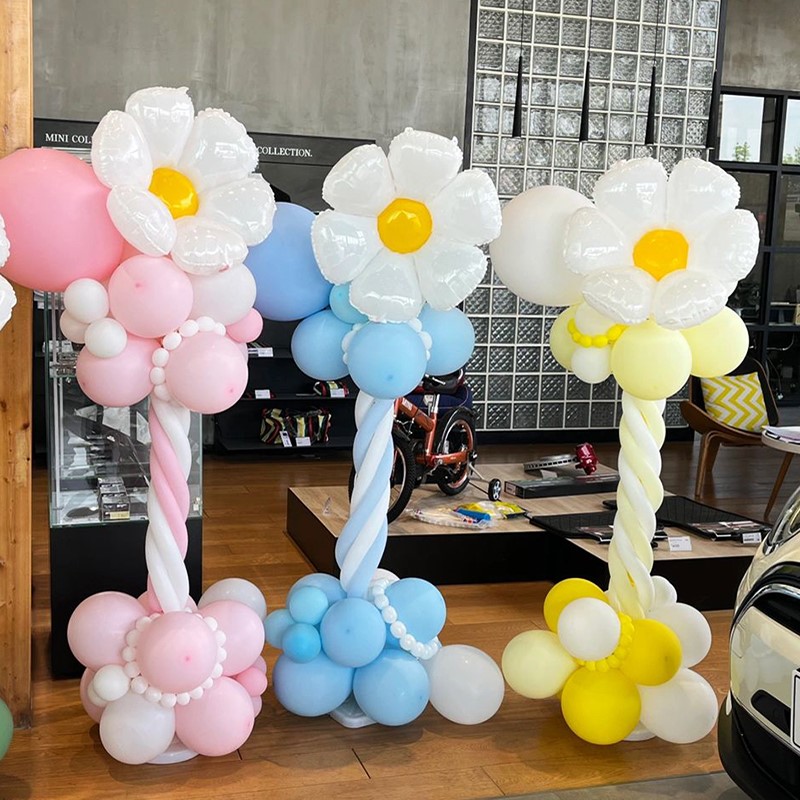 适用太阳花花朵气球立柱装饰氛围开业周年店庆现场4S活动场景气氛布置
