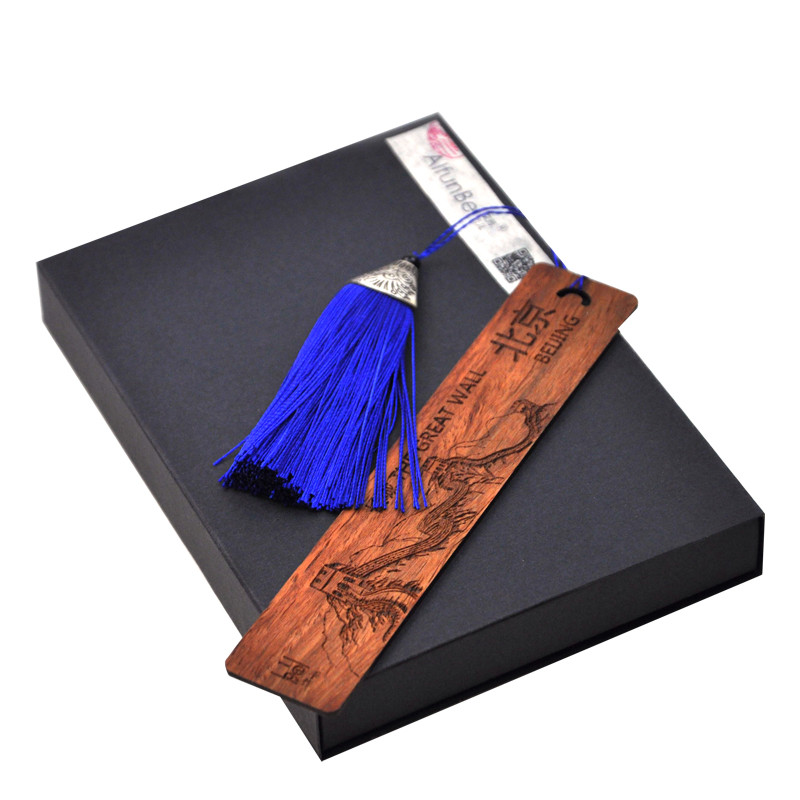 红木质复古典中国风创意黑檀木制文艺产品礼物书签定制刻字学生用