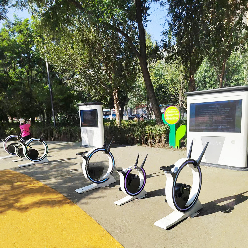互动骑行发光喷泉迷你单车 体验运动健身娱乐互动科技发光单车