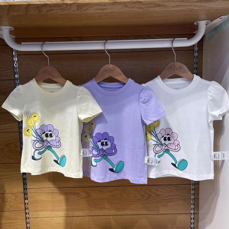 水孩儿童装宝宝卡通半袖2023年夏季新款冰感薄款圆领休闲T恤短袖