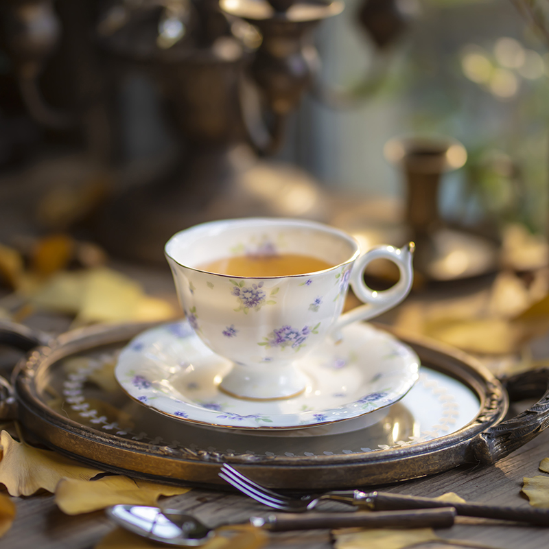 贝瓷英式下午茶咖啡杯碎花轻奢精致高档女士红茶杯高端陶瓷杯碟