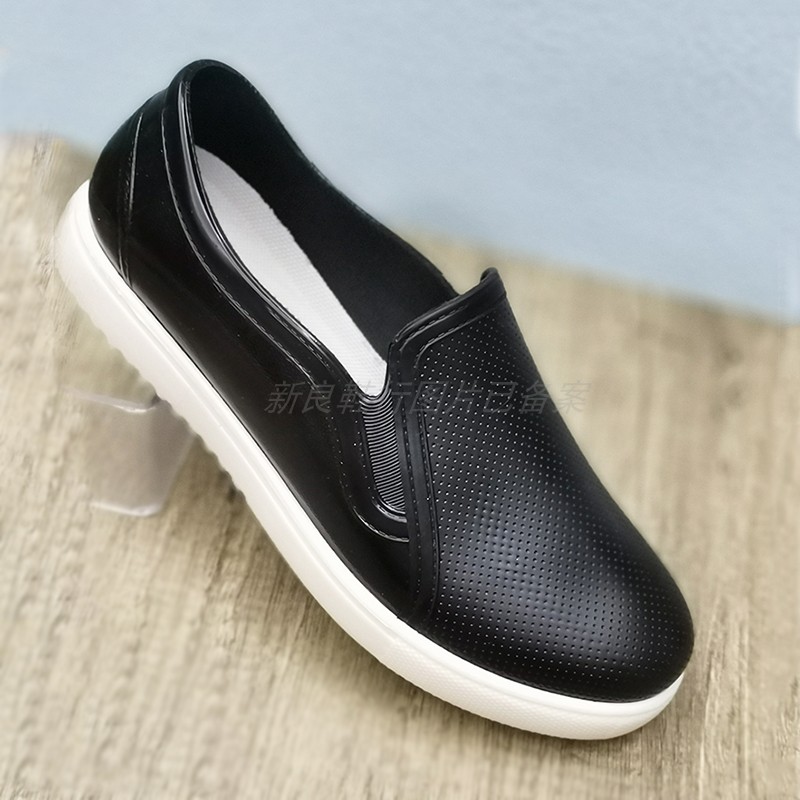 仿皮塑胶雨靴上海巨力PVC新款潮流女防滑防水居家女鞋低帮软底鞋