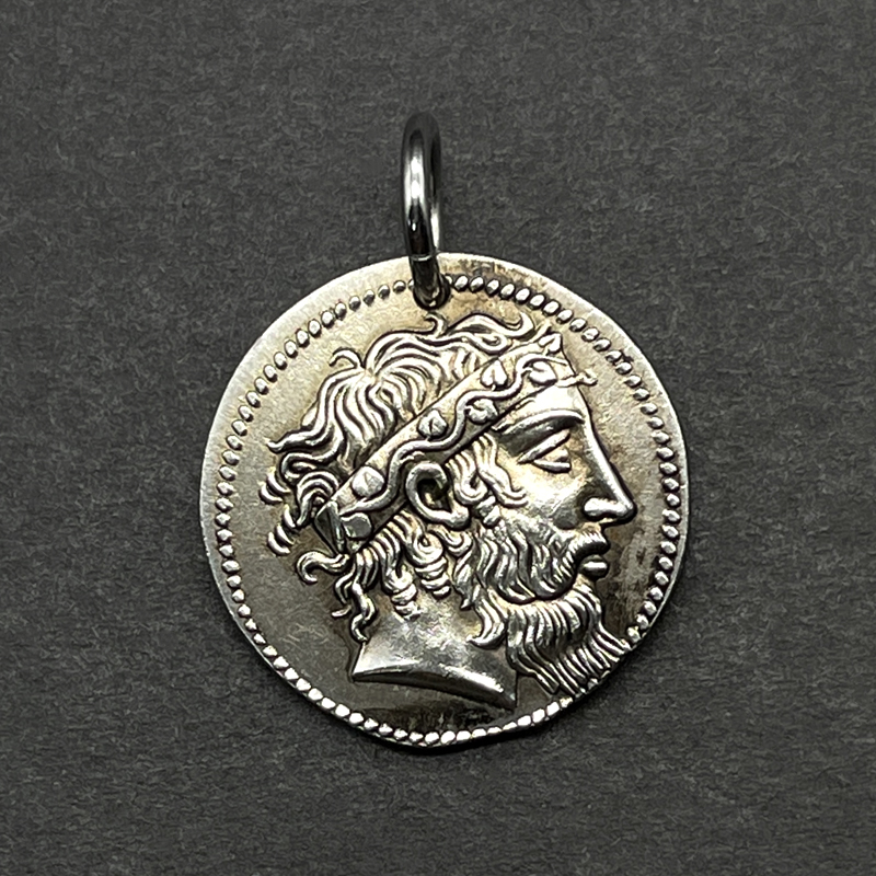 古希腊银币酒神狄俄尼索斯硬币项链女小众设计感古币吊坠情侣首饰