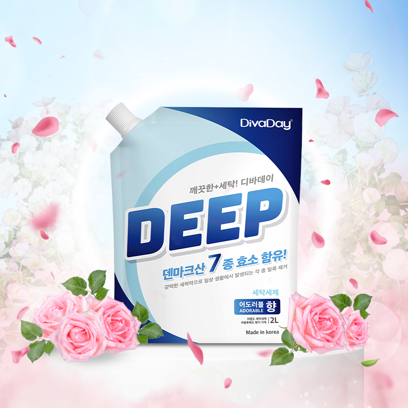 DivaDay韩国进口正品深层去污低泡沫持久留香护衣护色易漂洗衣液