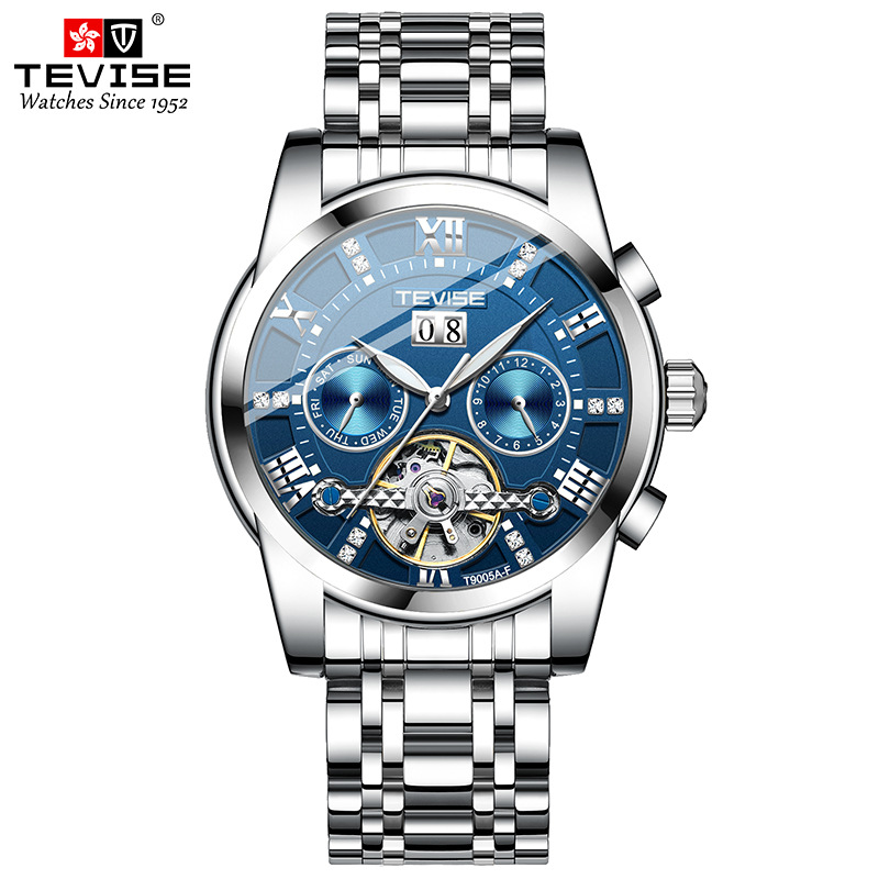 瑞士品牌TEVISE爆款男士手表男表时尚手表机械手表多功能防水名表