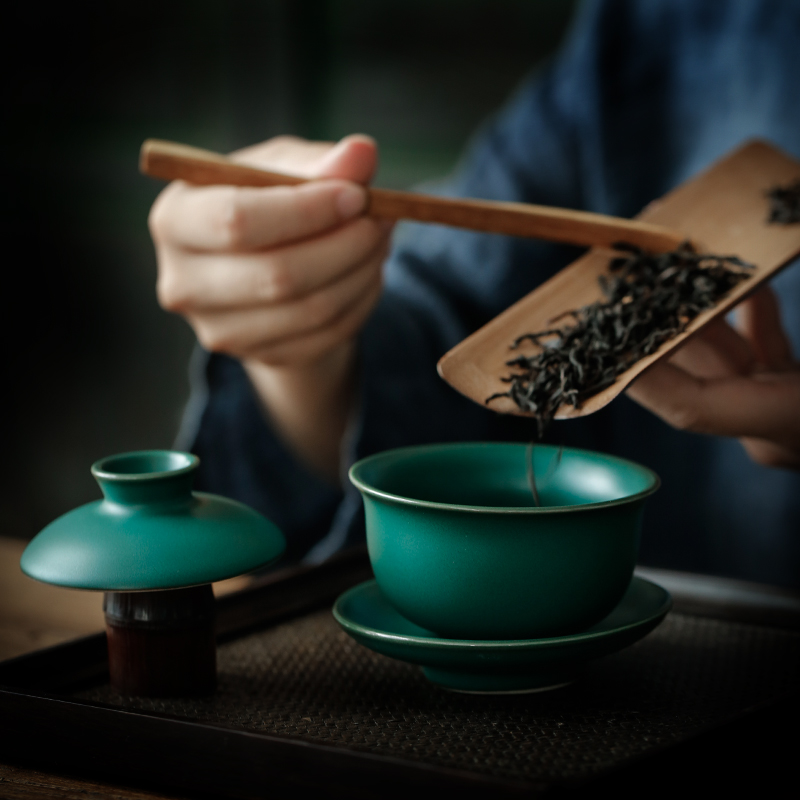 茶尚gwtz-202岩陶瓷盖碗茶杯小套装中式功夫茶具泡碗茶茶杯复家用