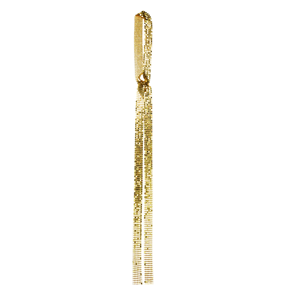 GLEE RAINBOW 浅金色纯铜铠锁金属超细长围巾 造型领带 2cm