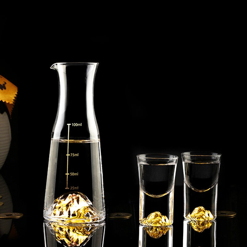 RCOMS1950金山白酒杯套装分酒器一口杯江山家用创意水晶玻璃烈酒