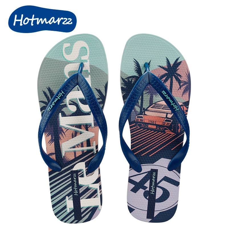 hotmarzz/黑玛人字拖男夏季外穿新款防滑防臭夹板拖鞋男士沙滩鞋