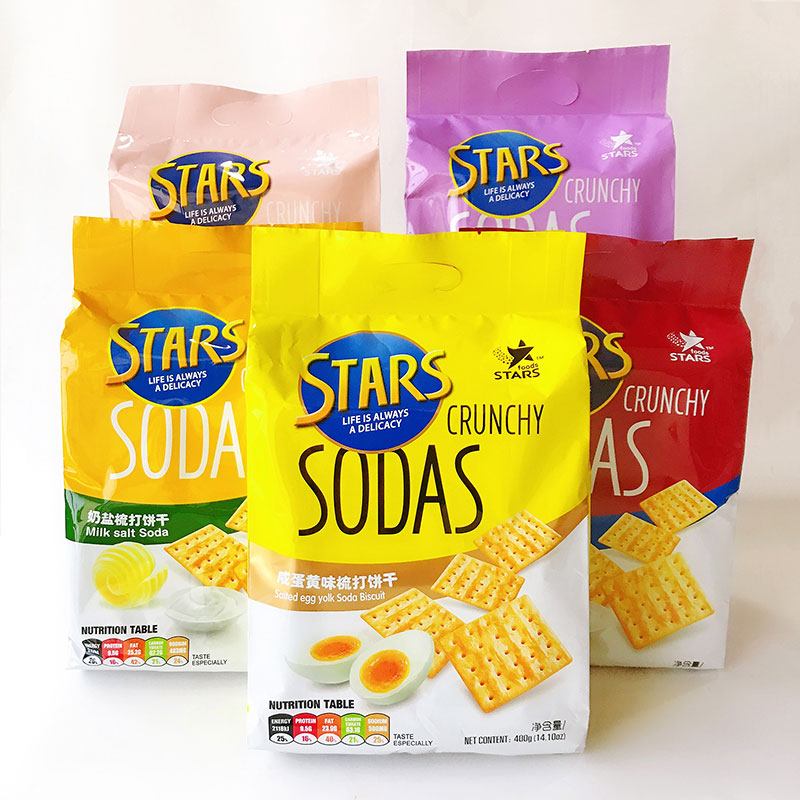 众星奶盐苏打饼干400g 木糖醇STARS SODAS无蔗糖咸味梳打休闲零食