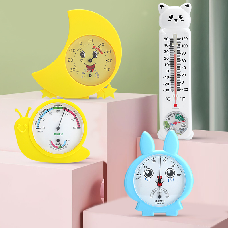 室内温湿度计家用精准创意可爱装饰品摆件高精度婴儿气温干湿计表