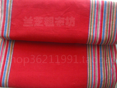 经典大红手工织老粗布土布双人床单被单桌布沙发盖巾1.5m床1.9米