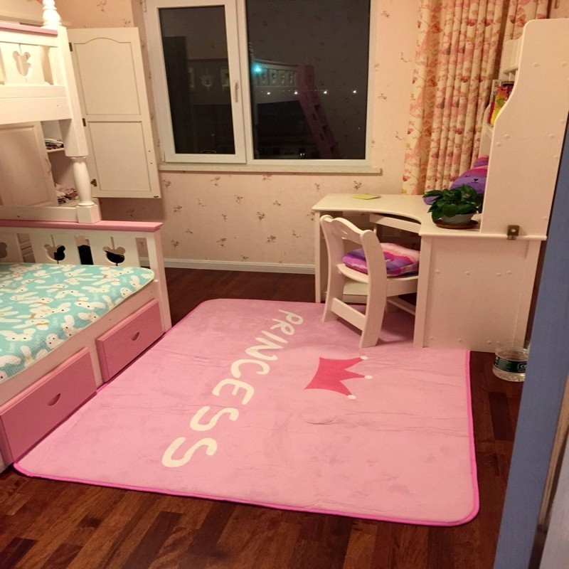 北欧地毯卧室床边女生房间粉色公主可爱少女心服装店潮牌定制地垫
