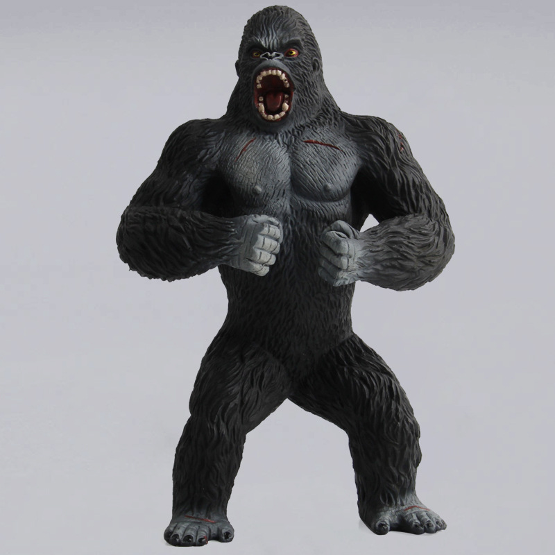 野生动物模型仿真金刚骷髅岛实心黑猩猩手办摆件优质无味环保玩具