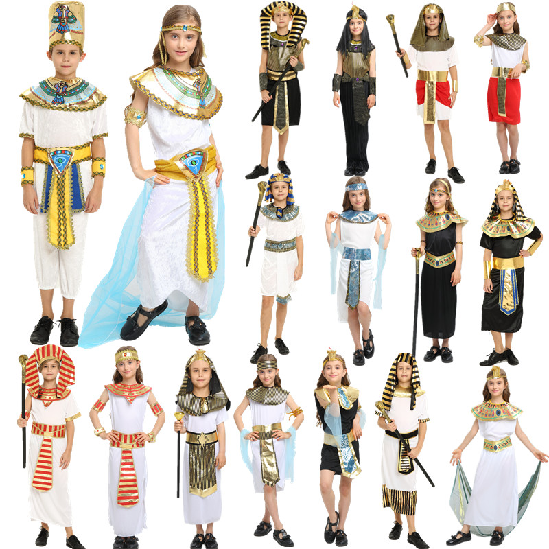 万圣节服装cos儿童男女埃及法老艳后服装公主古希腊罗马王子服装