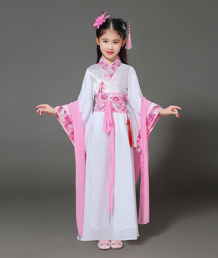 学生公主裙古代仙女服装宋朝嫦娥女童儿童古装襦裙拖尾中国风对襟