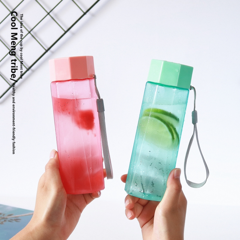 韩版创意小清新水杯便携杯塑料防摔菱形潮流随手杯女防漏学生水杯