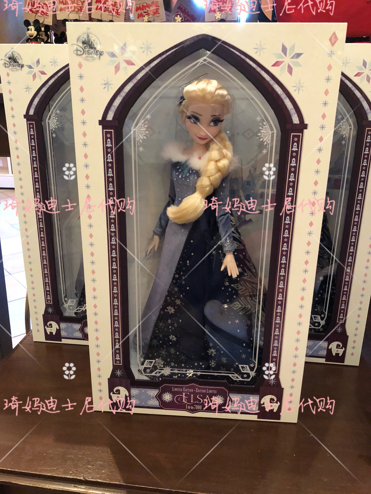 上海迪士尼国内代购冰雪奇缘艾莎安娜娃娃奥拉夫的冰冻冒险限量版