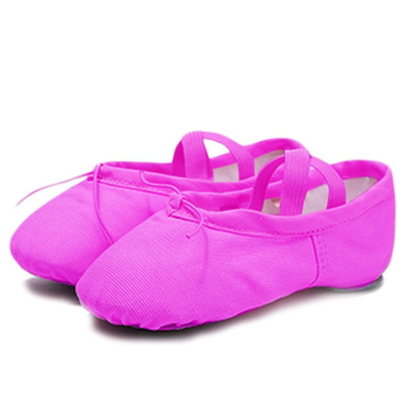 蓝色玫红儿童舞蹈鞋软底舞蹈练功鞋猫爪鞋女童芭蕾舞鞋瑜伽鞋形体