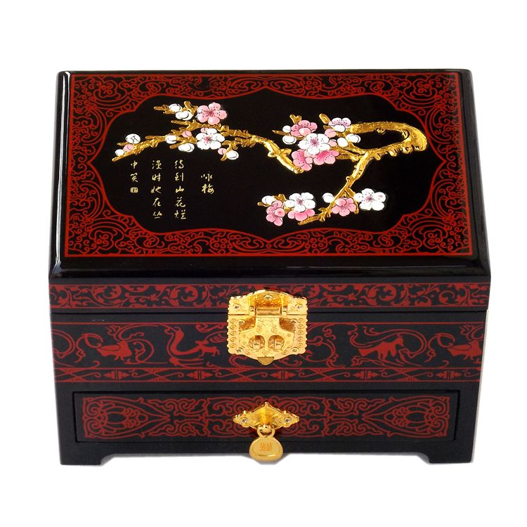珠宝首饰盒高档扬州中式实木大号三层复古收纳盒带锁