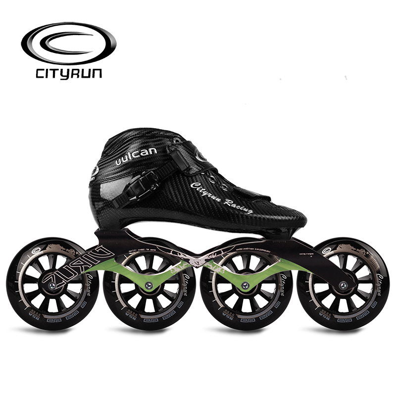 正品cityrun速滑鞋竞速鞋成人男专业大轮溜冰鞋碳纤维直排轮滑鞋
