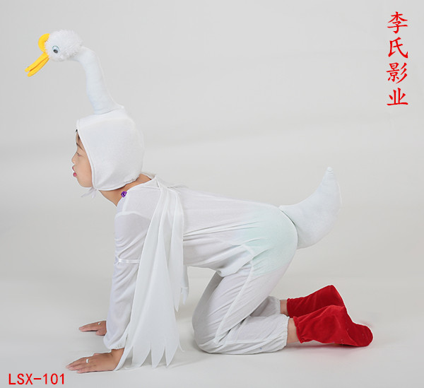 六一儿童大鹅动物演出服装 成人幼儿园大白鹅表演服 白鹅连体衣服